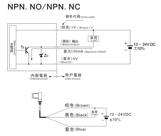QR series NPN 3-wire circuit diagram