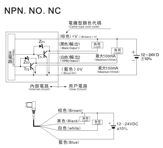 QR series NPN 4-wire circuit diagram