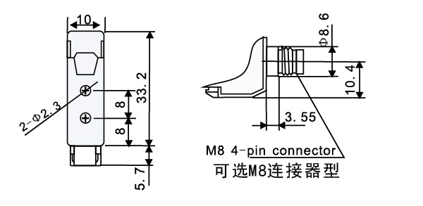 光纤放大器-FF-403/D系列尺寸图