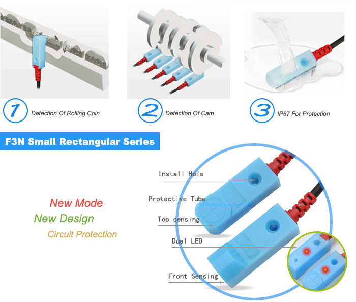 F3N series Small Rectangular proximity sensors