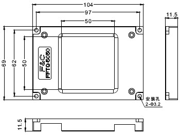 FFTQ-5050c窗口光纤传感器尺寸图